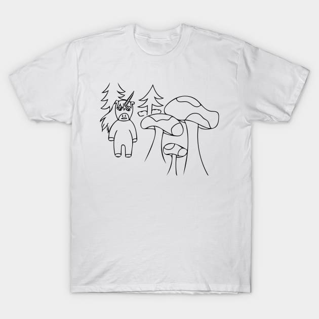 Unicorn in the Magical Forest T-Shirt by A Magical Mess